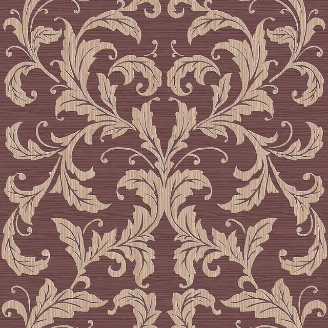 Galerie G34116 Red Linear Damask - Eade's Wallpaper