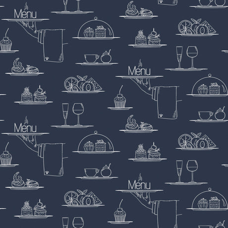 Galerie G45407 Blue Chalkboard Menu - Eade's Wallpaper