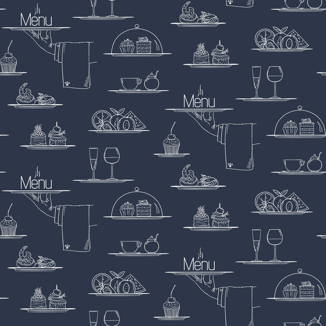 Galerie G45407 Blue Chalkboard Menu - Eade's Wallpaper