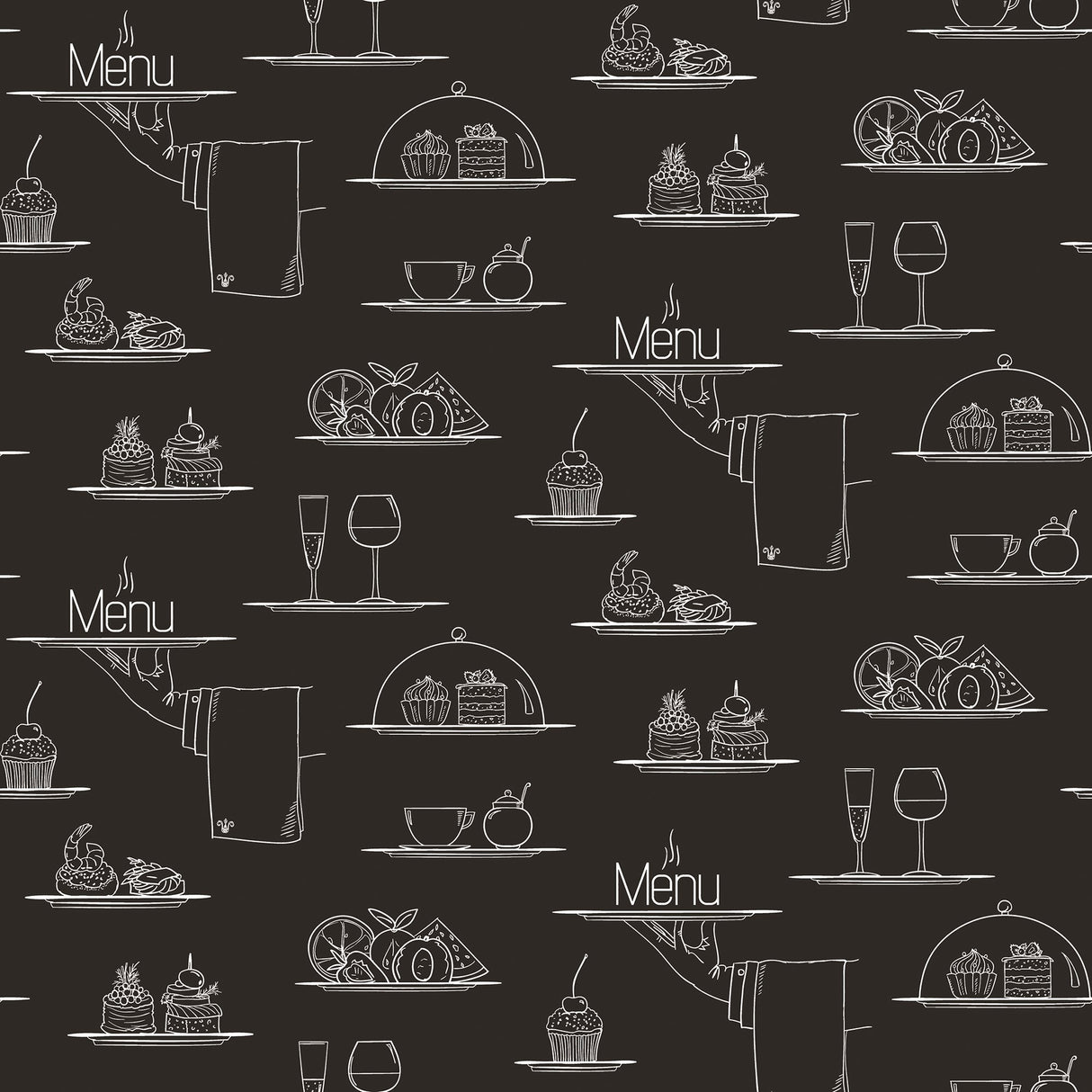 Galerie G45408 Black Chalkboard Menu - Eade's Wallpaper