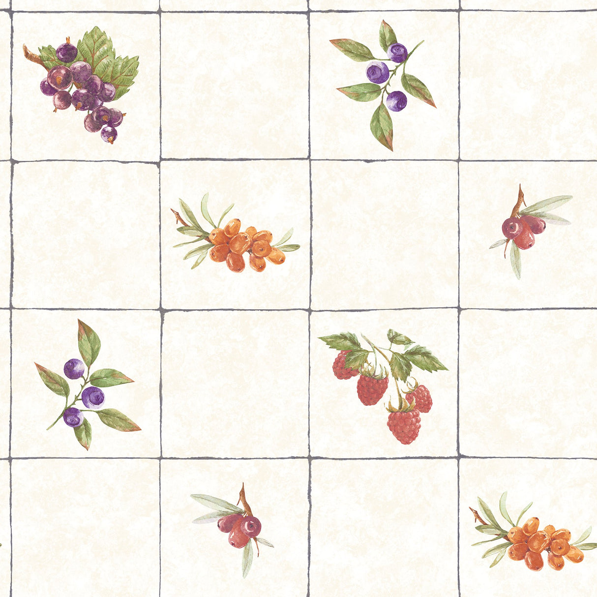 Galerie G45418 Cream Fruit tile - Eade's Wallpaper