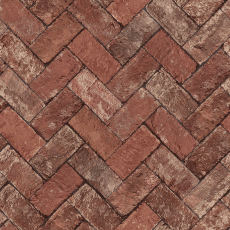 Galerie G45424 Red Herringbone Brick - Eade's Wallpaper