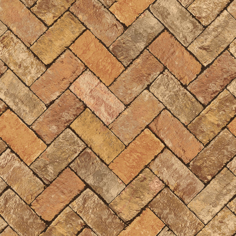 Galerie G45428 Orange Herringbone Brick - Eade's Wallpaper