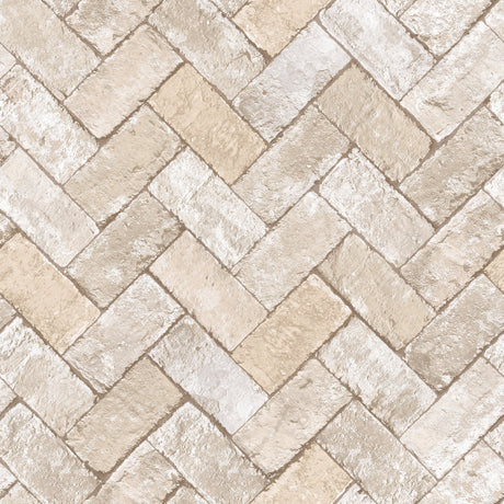 Galerie G45429 Beige Herringbone Brick - Eade's Wallpaper
