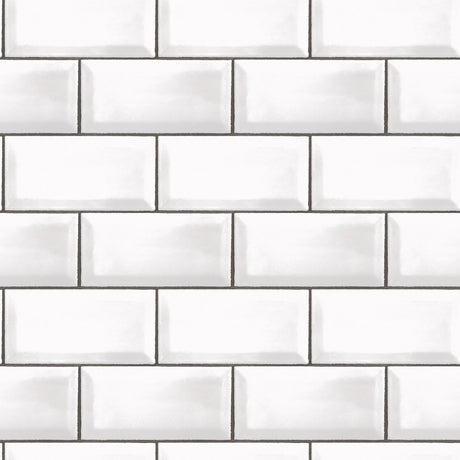 Galerie G45445 White Metro Tile - Eade's Wallpaper