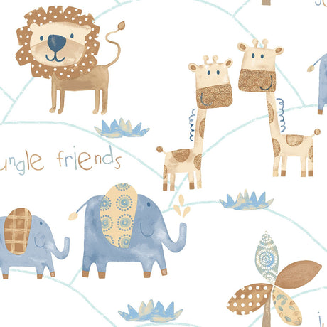 Galerie G56022 Blue Jungle Friends - Eade's Wallpaper