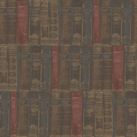 Galerie G56132 Bronze Brown Library Books - Eade's Wallpaper