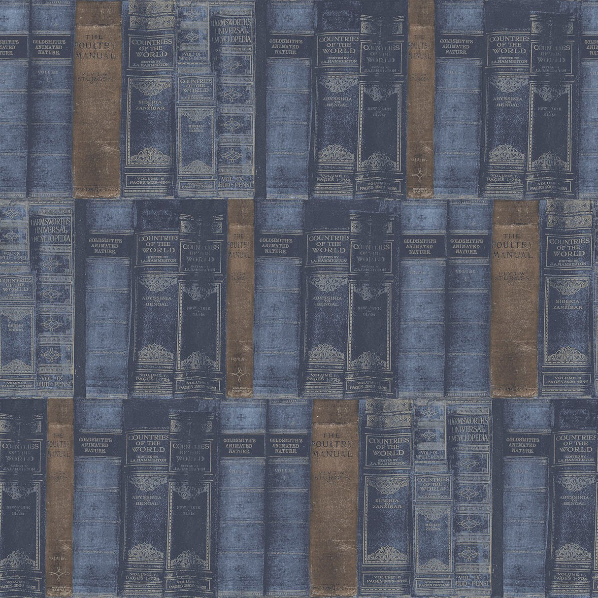 Galerie G56133 Blue Library Books - Eade's Wallpaper