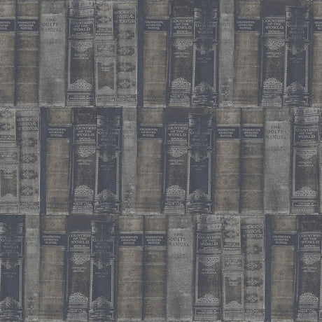 Galerie G56134 Silver Grey Library Books - Eade's Wallpaper
