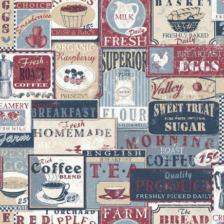 Galerie G56171 Multi-coloured Enamel Signs - Eade's Wallpaper