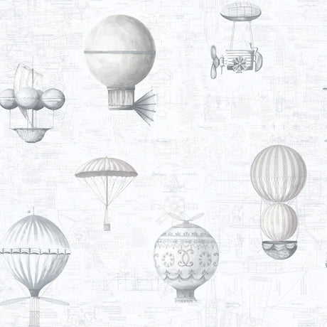 Galerie G56202 Silver Grey Air Ships - Eade's Wallpaper