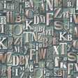 Galerie G56204 Green Block Letters - Eade's Wallpaper