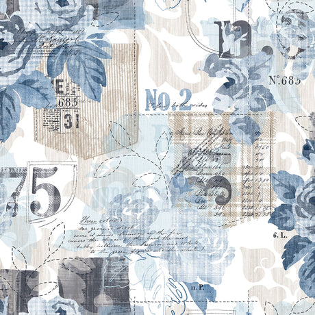 Galerie G56264 Blue Floral Rose - Eade's Wallpaper