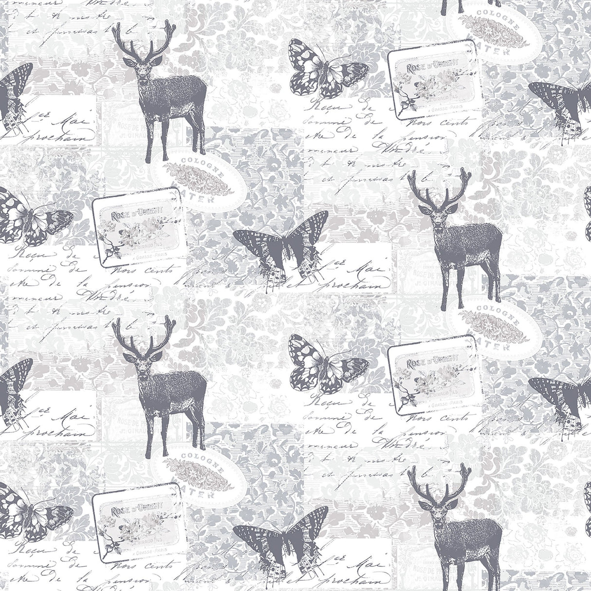 Galerie G56296 Silver Grey Wildlife Motif - Eade's Wallpaper