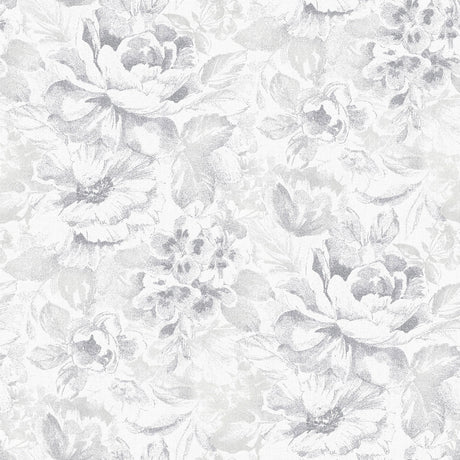 Galerie G56299 Silver Grey Floral - Eade's Wallpaper
