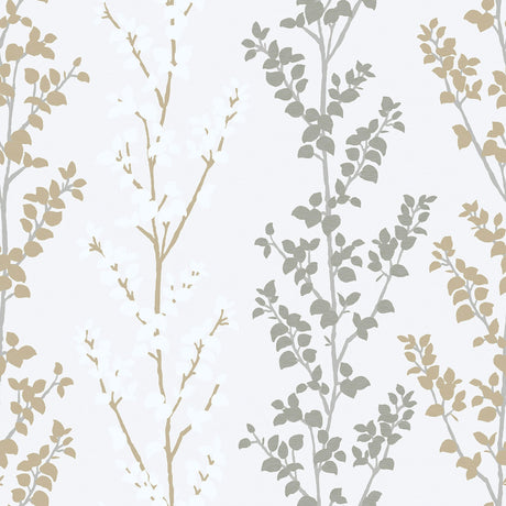 Galerie G56330 Silver Grey Leaf Stem - Eade's Wallpaper