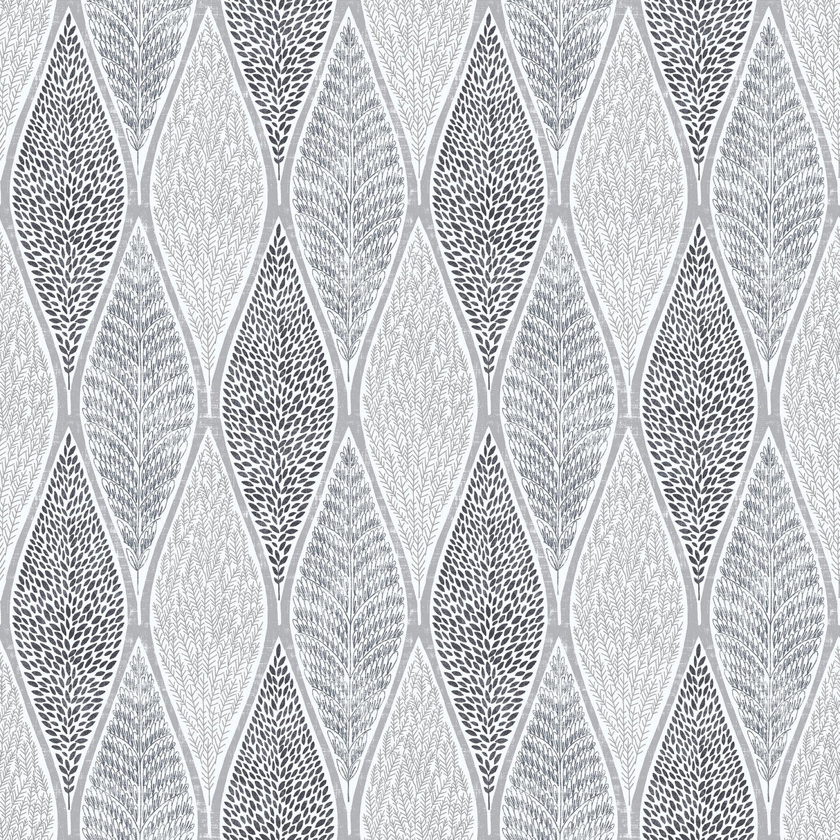 Galerie G56368 Silver Grey Teardrop Leaves - Eade's Wallpaper