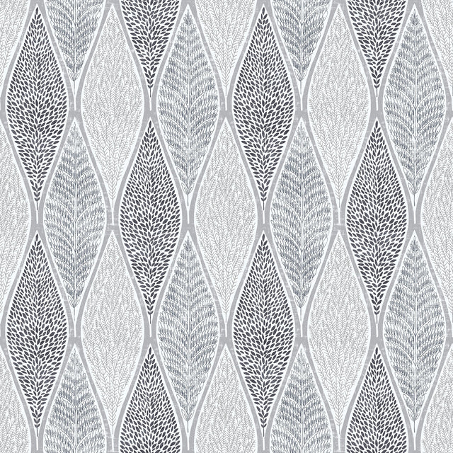 Galerie G56368 Silver Grey Teardrop Leaves - Eade's Wallpaper