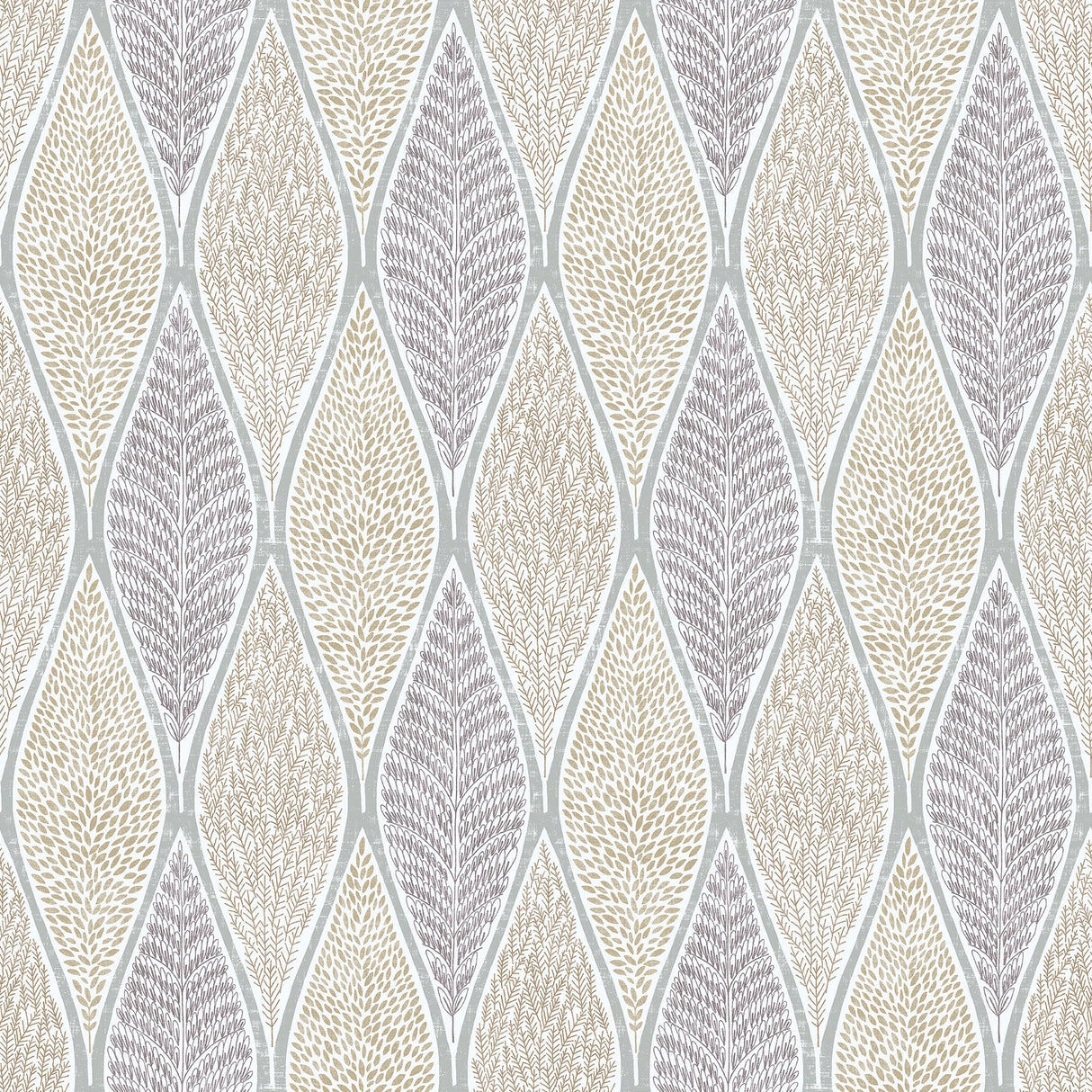 Galerie G56372 Silver Grey Teardrop Leaves - Eade's Wallpaper