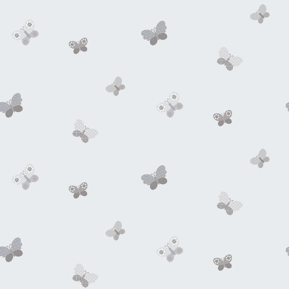 Galerie G56504 Silver Grey Butterflies - Eade's Wallpaper