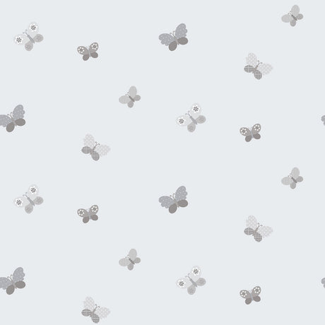 Galerie G56504 Silver Grey Butterflies - Eade's Wallpaper