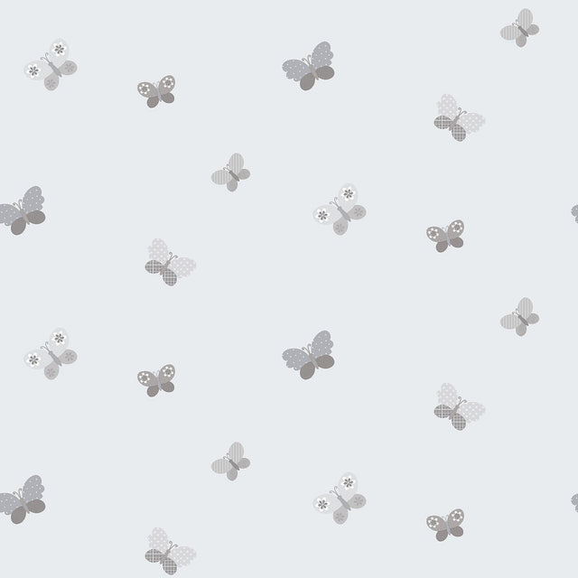Galerie G56504 Silver Grey Butterflies - Eade's Wallpaper