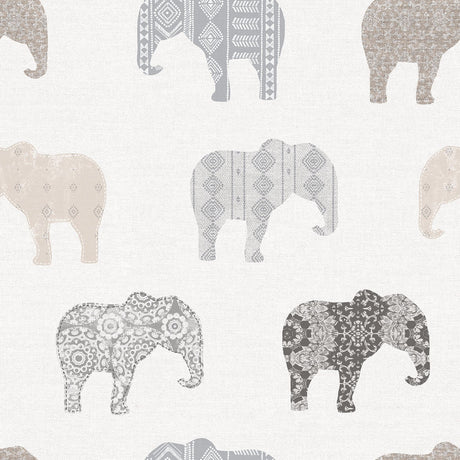 Galerie G56527 Silver Grey Elephants - Eade's Wallpaper