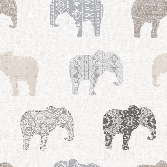Galerie G56527 Silver Grey Elephants - Eade's Wallpaper