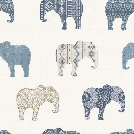 Galerie G56528 Blue Elephants - Eade's Wallpaper