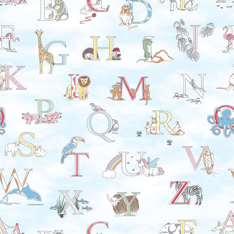 Galerie G56537 Blue Alphabet Animals - Eade's Wallpaper