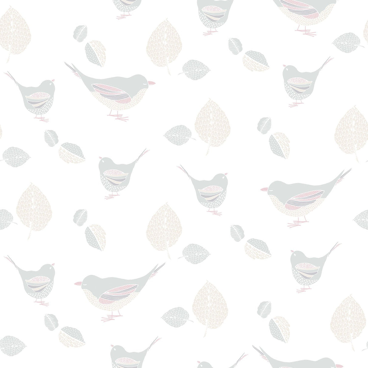 Galerie G56540 Beige Birds and Leaves - Eade's Wallpaper