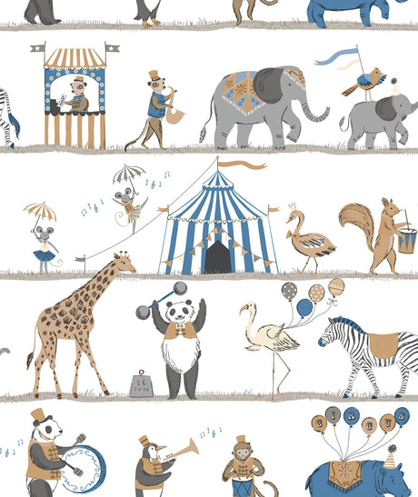 Galerie G56546 Blue Circus Animals - Eade's Wallpaper