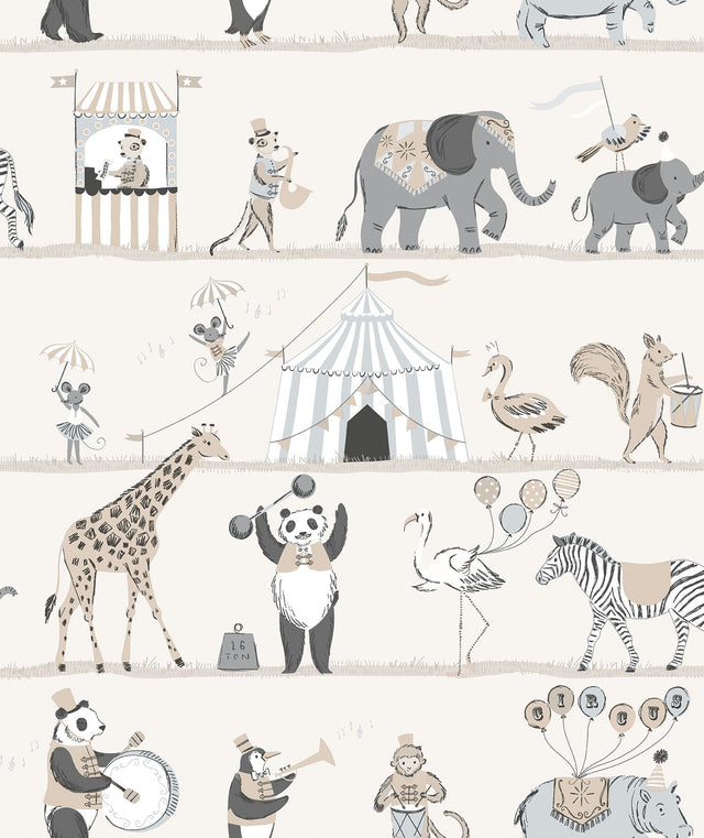 Galerie G56547 Beige Circus Animals - Eade's Wallpaper
