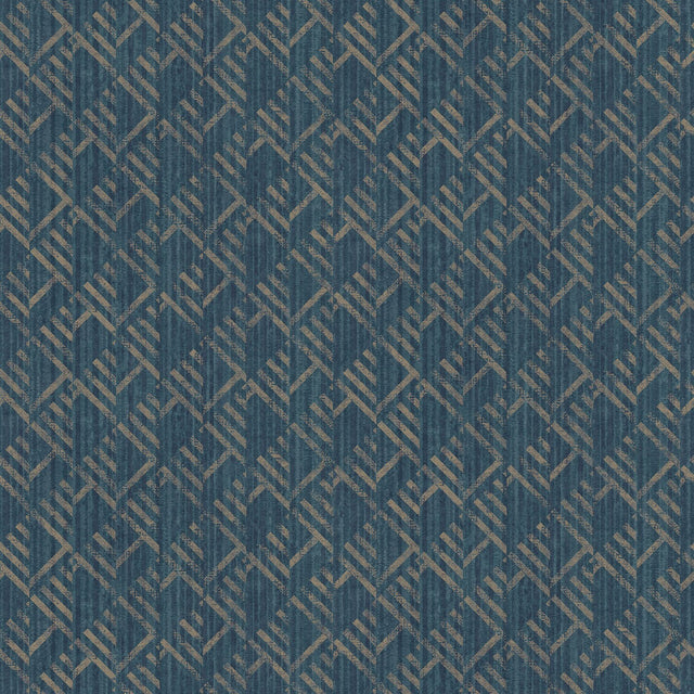 Galerie G56582 Blue Block Flock - Eade's Wallpaper