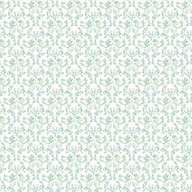 Galerie G56680 Green Ogee Floral - Eade's Wallpaper