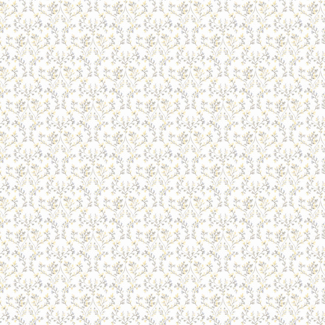 Galerie G56681 Yellow Ogee Floral - Eade's Wallpaper