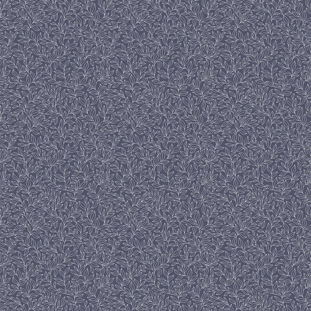 Galerie G56697 Blue Stencil Leaf - Eade's Wallpaper