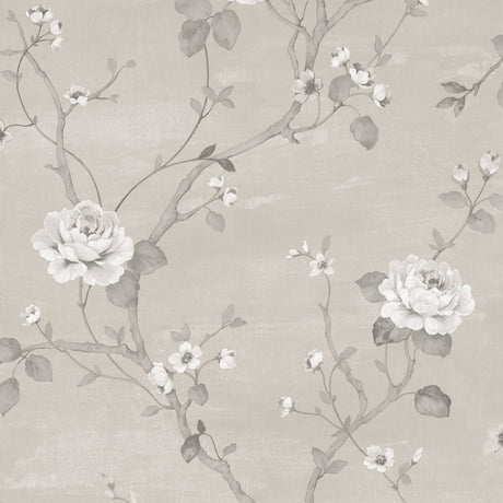 Galerie G67603 Silver Grey Floral Vine - Eade's Wallpaper