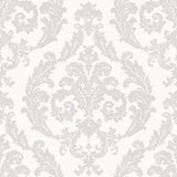 Galerie G67606 White Silk Damask - Eade's Wallpaper