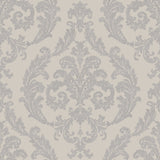 Galerie G67609 Silver Grey Silk Damask - Eade's Wallpaper