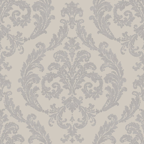Galerie G67609 Silver Grey Silk Damask - Eade's Wallpaper