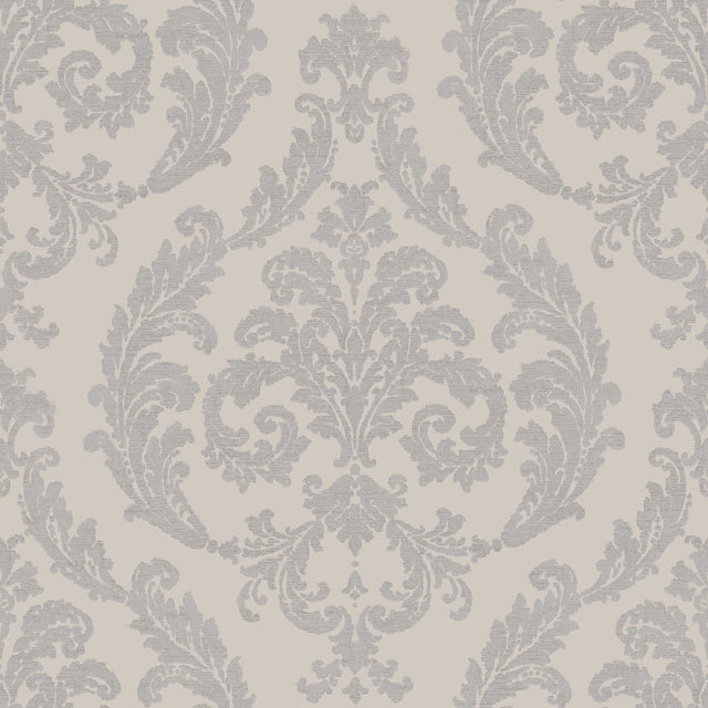 Galerie G67609 Silver Grey Silk Damask - Eade's Wallpaper