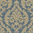 Galerie G67610 Blue Silk Damask - Eade's Wallpaper