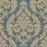 Galerie G67610 Blue Silk Damask - Eade's Wallpaper