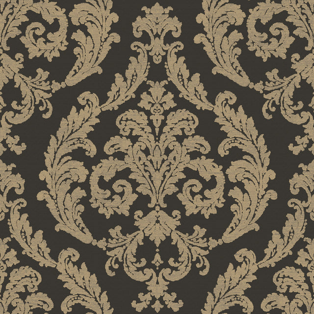Galerie G67613 Bronze Brown Silk Damask - Eade's Wallpaper