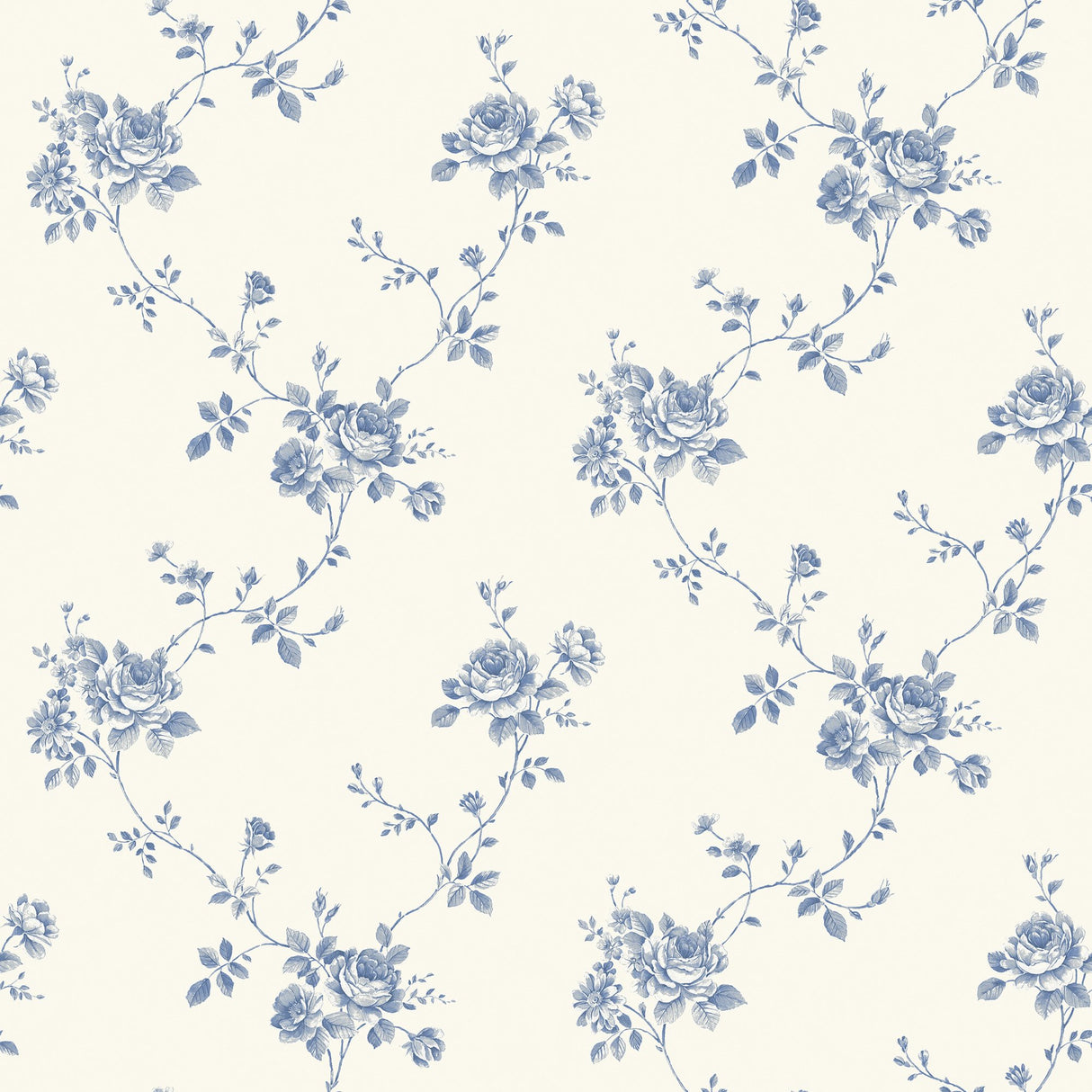Galerie G67630 Blue Floral Rose - Eade's Wallpaper