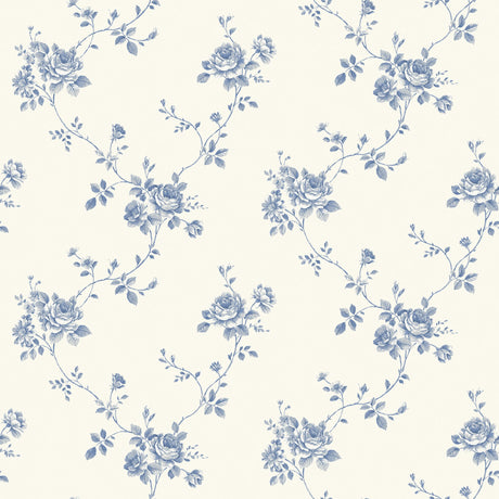 Galerie G67630 Blue Floral Rose - Eade's Wallpaper