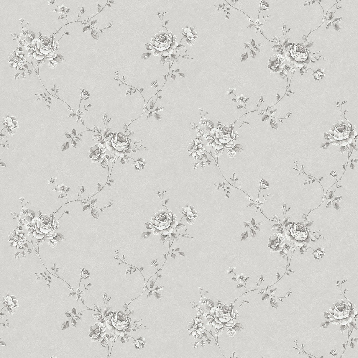 Galerie G67631 Silver Grey Floral Rose - Eade's Wallpaper