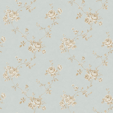 Galerie G67632 Blue Floral Rose - Eade's Wallpaper