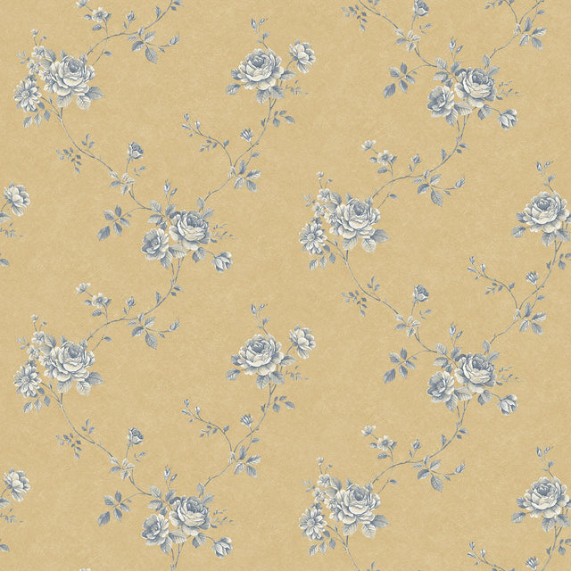 Galerie G67634 Gold Floral Rose - Eade's Wallpaper